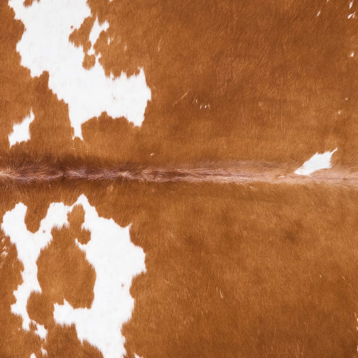 Vintage Brown and White Cowhide Rug Size 6'11" L x 6'6" W 9778