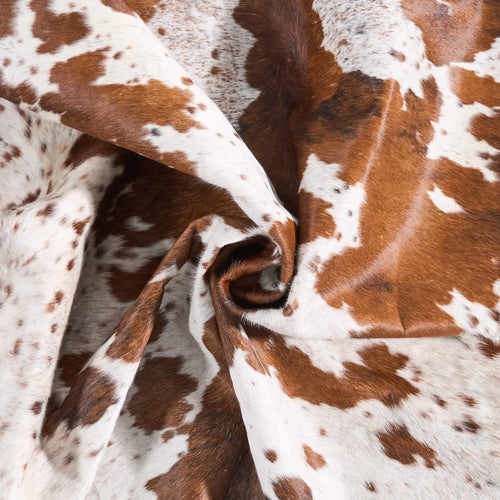 Vintage White Tricolor Cowhide Rug Size 6'8" L x 6'6" W 9783