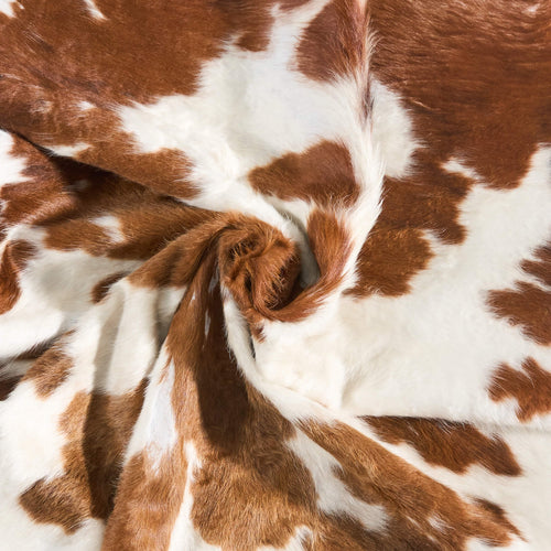Vintage White Tricolor Cowhide Rug Size 7'0" L x 6'4" W 9788