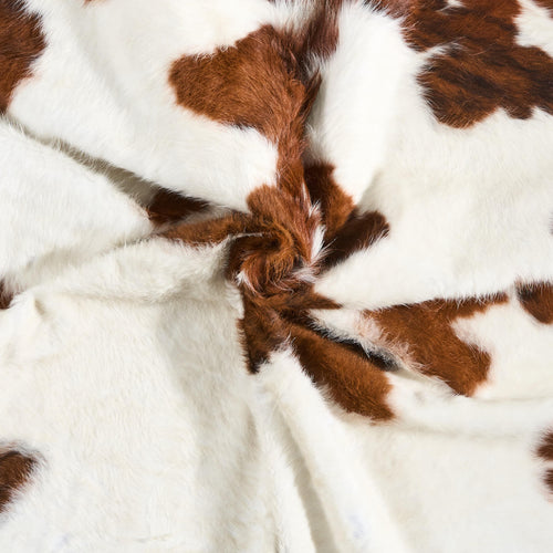 Vintage White Tricolor Cowhide Rug Size 6'9" L x 6'4" W 9838