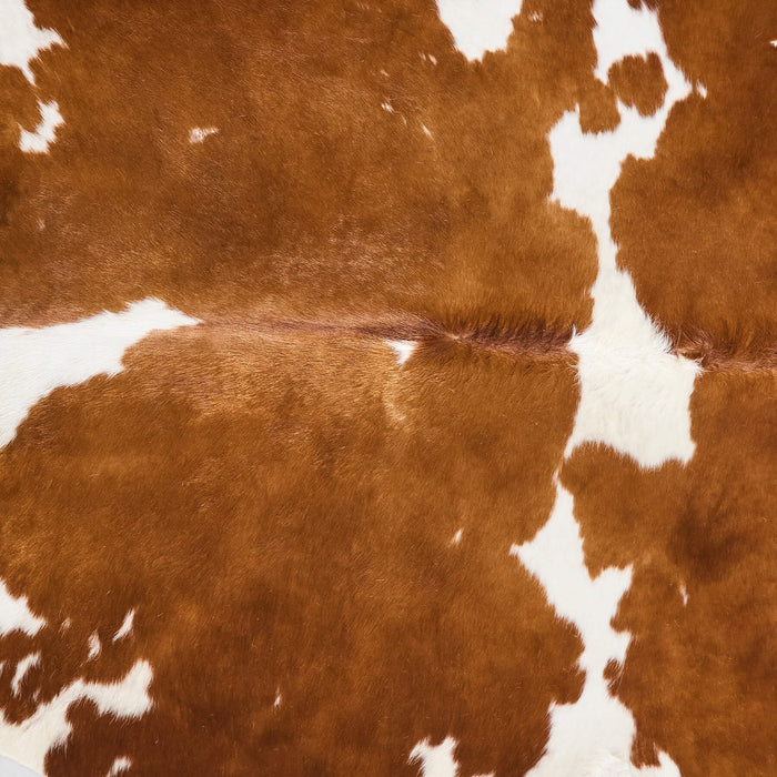 Vintage Brown and White Cowhide Rug Size 7'11" L x 5'4" W 9850