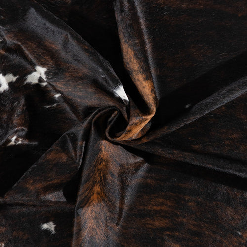Brazilian Dark Tricolor Cowhide Rug Size 7'11" L x 6'9" W 9927
