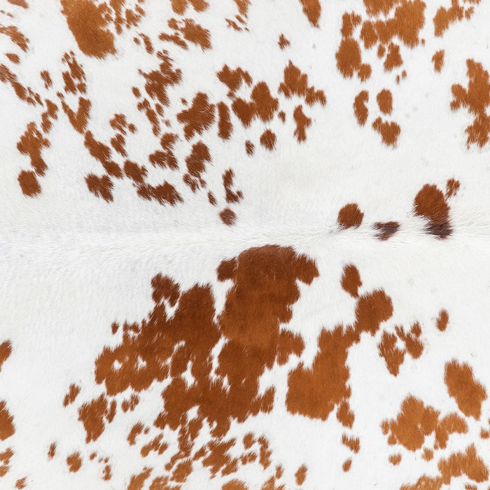 Brazilian Brown and White Cowhide Rug Size 7'6" L x 7'1" W 9932