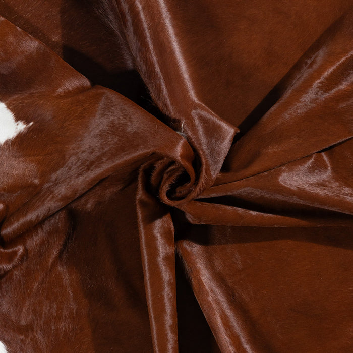 Brazilian Brown and White Cowhide Rug Size 8'2" L x 7'1" W 9938