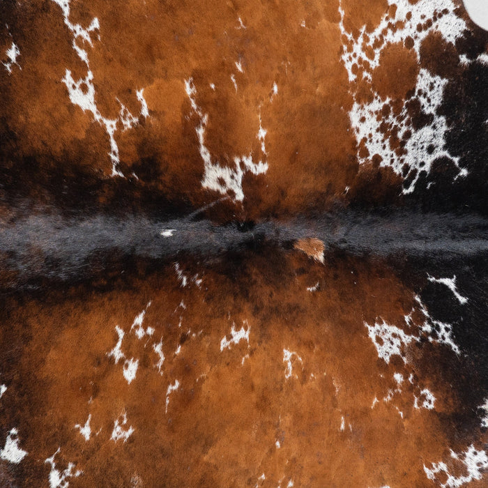 Brazilian Chocolate and White Cowhide Rug Size 7'8" L x 7'4" W 9946