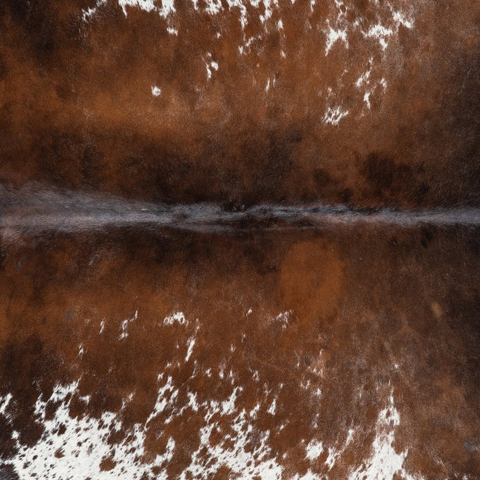 Brazilian Chocolate and White Cowhide Rug Size 7'4" L x 6'6" W 9960
