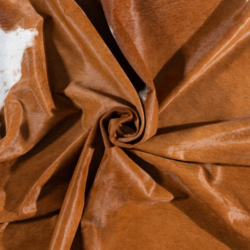 Brazilian Brown and White Cowhide Rug Size 8'5" L x 7'9" W 9962