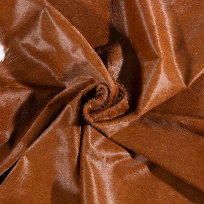 Brazilian Brown and White Cowhide Rug Size 7'10" L x 7'2" W 9976