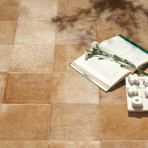 Rhodes Champagne Cowhide Rug Size 12 x 9 Feet on Sale