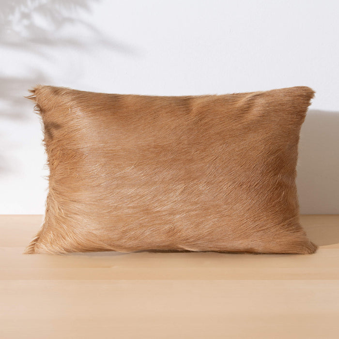 Solid Beige Cowhide Pillow