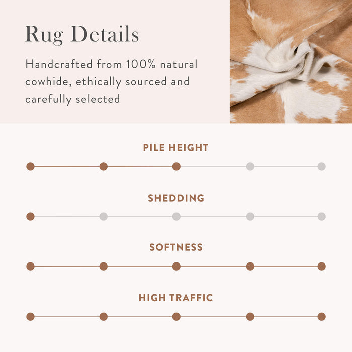 Palomino and White Cowhide Rug