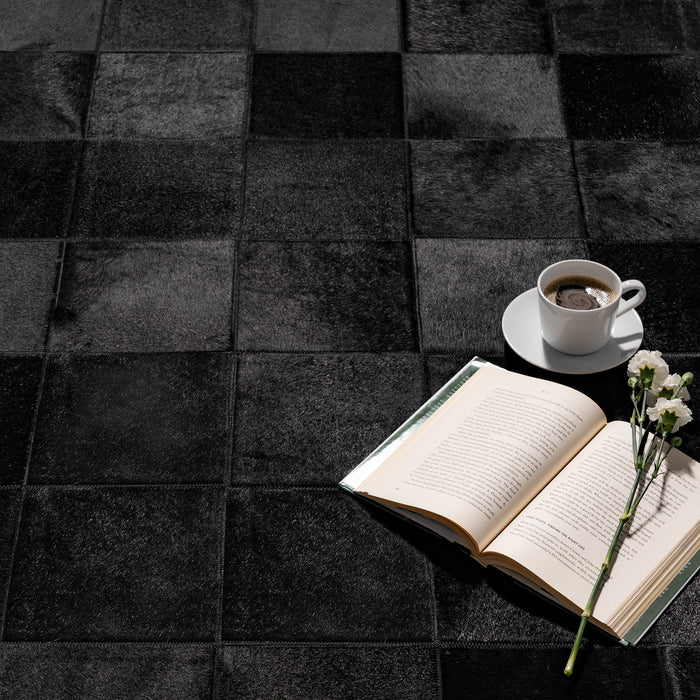 Rhodes Black Cowhide Rug