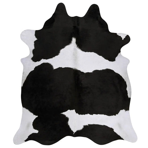 Black And White Brazilian Cowhide Rug, Natural Suede Leather | eCowhides