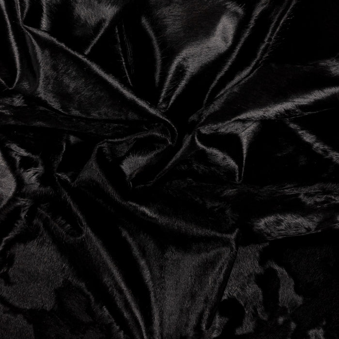 Black cowhide rug detail