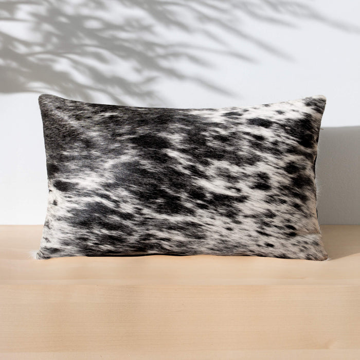 Black Salt and Pepper Cowhide Pillow