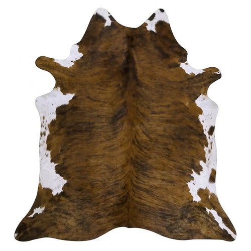 Brindle White Belly Brazilian Cowhide Rug, Natural Suede Leather | eCowhides