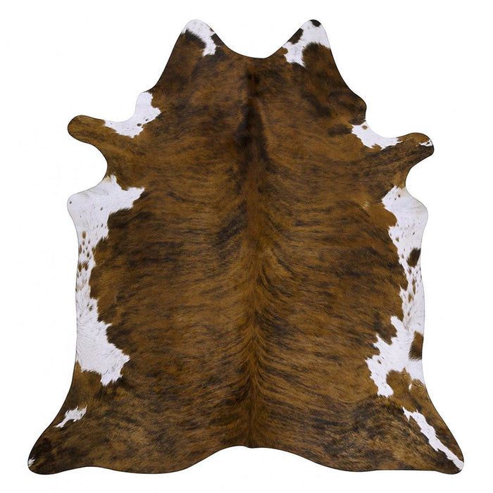 Brindle White Belly Brazilian Cowhide Rug: Xl , Natural Suede Leather | eCowhides