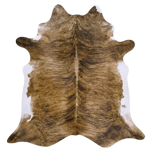 Brindle White Belly Brazilian Cowhide Rug, Natural Suede Leather | eCowhides