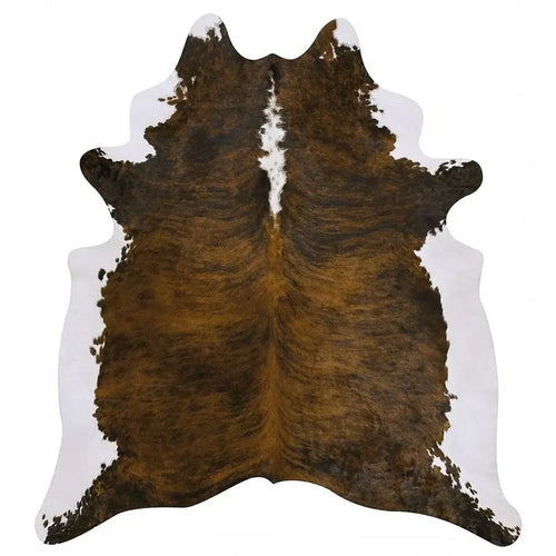 Brindle White Belly And Backbone Brazilian Cowhide Rug, Natural Suede Leather | eCowhides