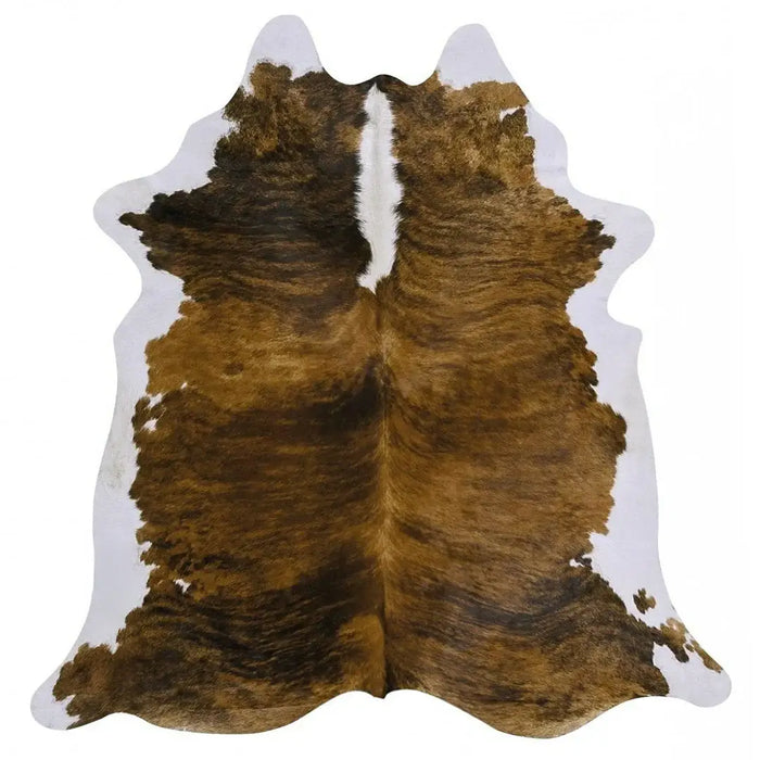 Brindle White Belly And Backbone Brazilian Cowhide Rug, Natural Suede Leather | eCowhides