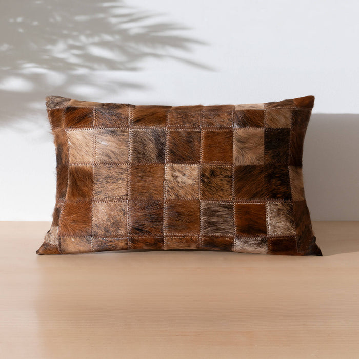 Brindle Cowhide Patchwork Pillow