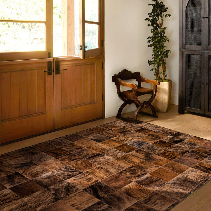 Brindle Patchwork Cowhide Rug: Add Character to Your Space with eCowhides