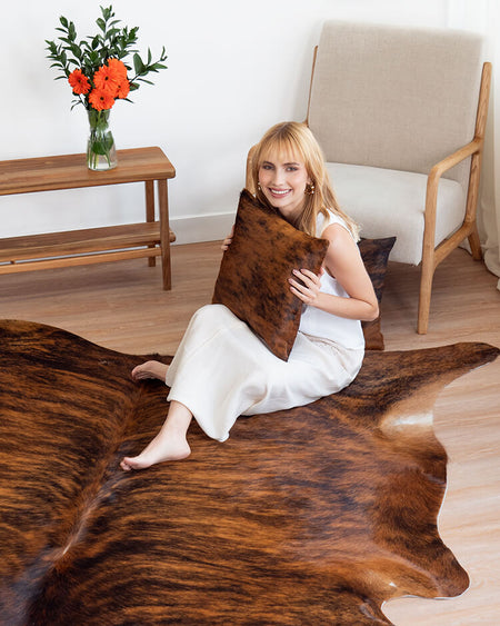 Natural cowhide rug banner