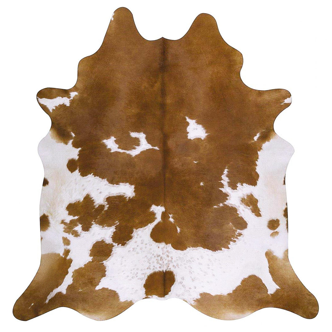 Brown And White Brazilian Cowhide Rug: Xl , Natural Suede Leather