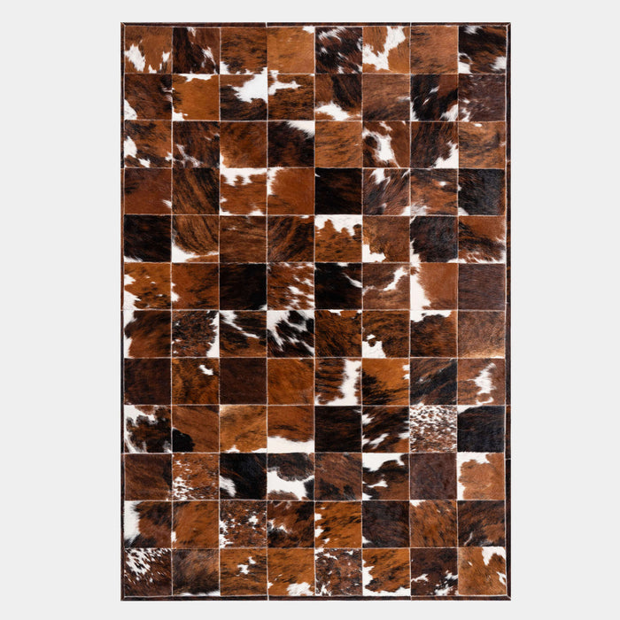 Tricolor Patchwork Cowhide Rug