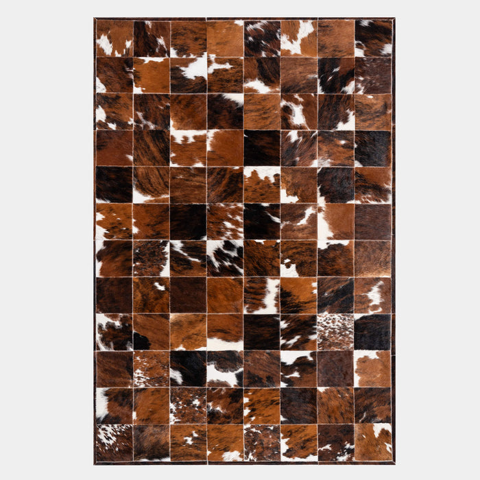 Tricolor Patchwork Cowhide Rug