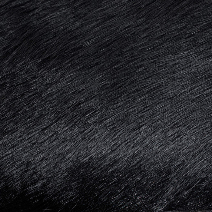 Solid Black Cowhide Pillow