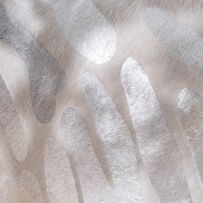 Zebra Silver Cowhide Pillow