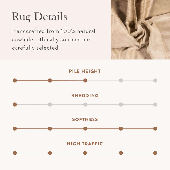 Brazilian Champagne Cowhide Rug Size 7'0" L x 6'0" W 4953