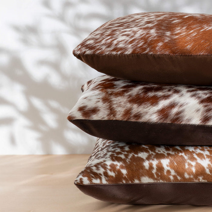 Brown Salt and Pepper Cowhide Pillow
