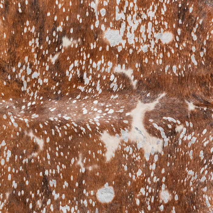 Brazilian Silver Metallic Cowhide Rug Size 8' L x 7'1" W 9073