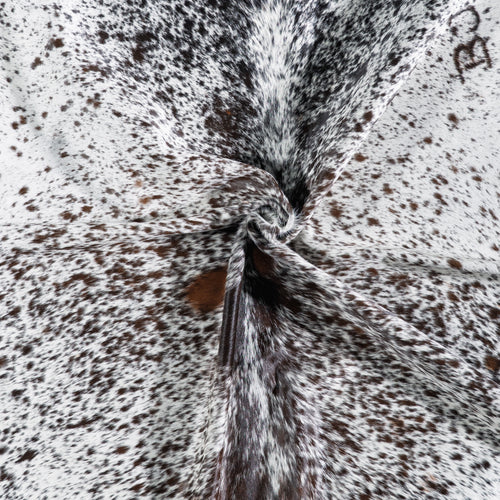 Brazilian Brown Salt and Pepper Cowhide Rug Size 7'9" L x 6'6" W 5101