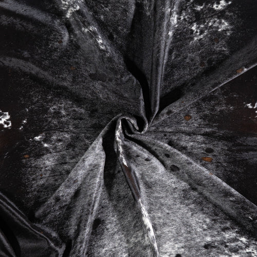 Brazilian Black Salt and Pepper Cowhide Rug Size 7'11" L x 6'7" W 5304