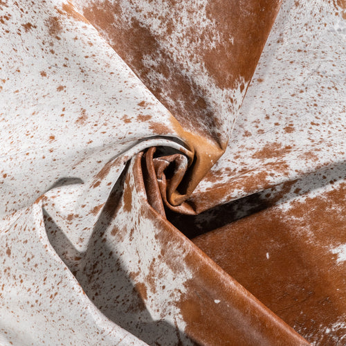 Vintage Brown Salt and Pepper Cowhide Rug Size 7'9" L x 6'8" W 6303