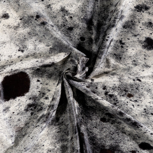 Brazilian Black Salt and Pepper Cowhide Rug Size 7'7" L x 6'8" W 5306