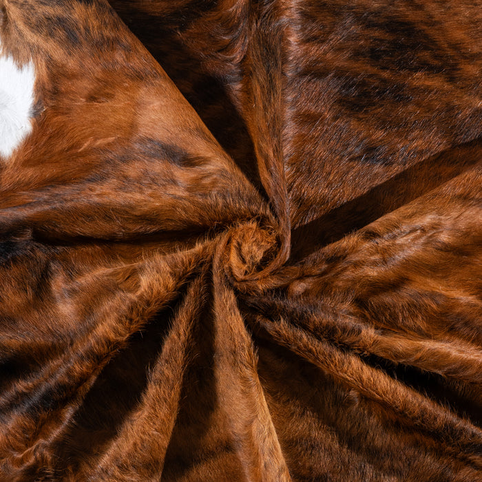 Brindle White Belly Cowhide Rug Size 7'9" L x 7'0" W 6202