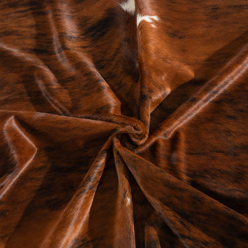 Tricolor Brindle Mix Cowhide Rug Size 7'9" L x 7'8" W 3911