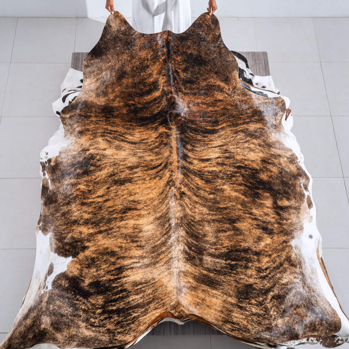 Brindle Cowhide Rug Size 7'11" L x 7'3" W 6401