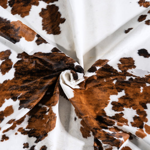 Vintage White Tricolor Cowhide Rug Size 8'1" L x 6'0" W 4302