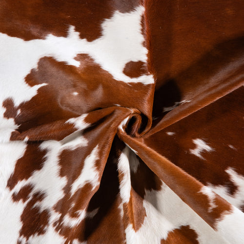 Brazilian Brown and White Cowhide Rug Size 7'2" L x 6'7" W 6007