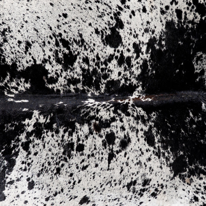 Brazilian Black Salt and Pepper Cowhide Rug Size 7'3" L x 6'6" W 5308