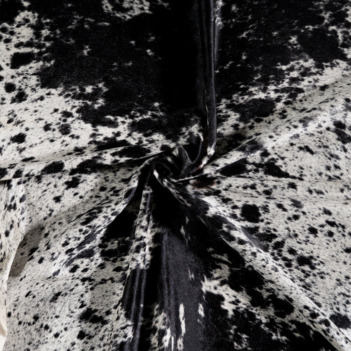 Brazilian Black Salt and Pepper Cowhide Rug Size 7'3" L x 6'6" W 5308