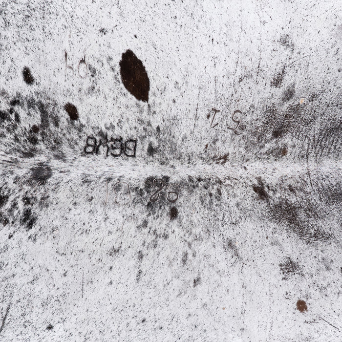 Vintage Black Salt and Pepper Cowhide Rug Size 7'1" L x 6'3" W 5506