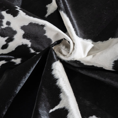 Black and White Cowhide Rug Size 8'1" L x 7'6" W 6402