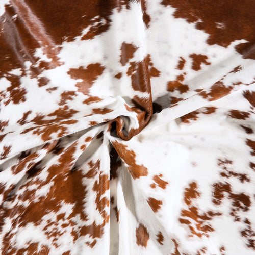 Brazilian Brown and White Cowhide Rug Size 7'10" L x 7'0" W 6011