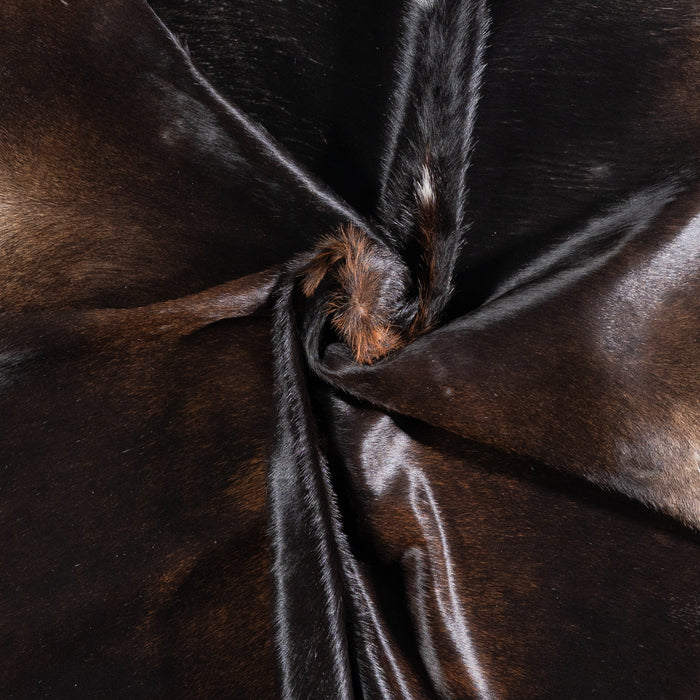 Brazilian Mahogany Cowhide Rug Size 6'4" L x 5'10" W 5811